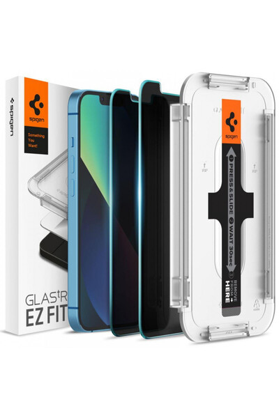 Spigen Folie sticla cu sistem de montare Case friendly GLAS.tR EZ FIT PRIVACY...