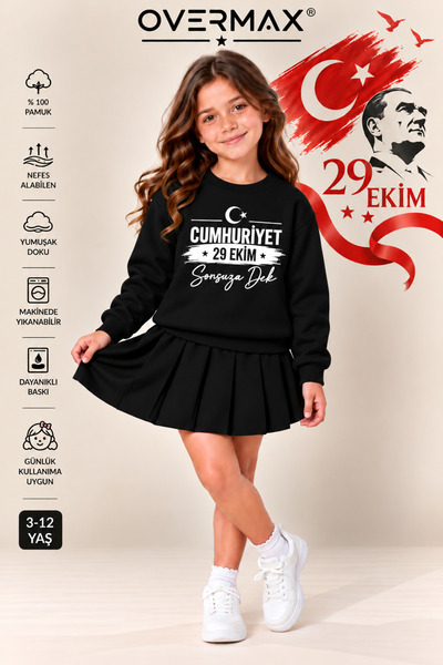 OVERMAX 29 October Republic Day Forever Printed Girls' and Boys' Hoodless Swe...