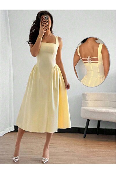 Sheya Rochie midi, galben