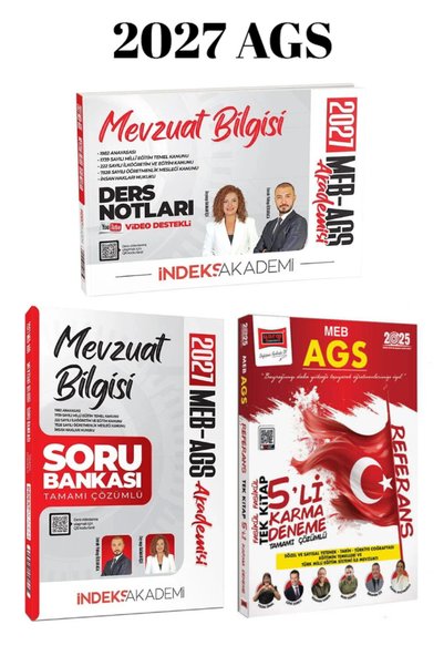İndeks Akademi 2027 MEB AGS Akademisi Mevzuat Bilgisi Ders Notları - Soru Ban...