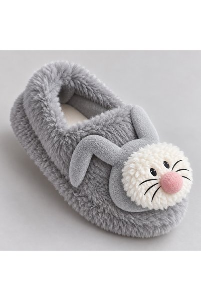 Beyza shoes Peluş Tavşan Detaylı Bebek Pandufu – Yumuşak ve Sıcak Ev Ayakkabısı