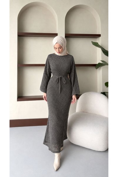 ESMİRASTİL İçlikli Ajurlu Triko Elbise