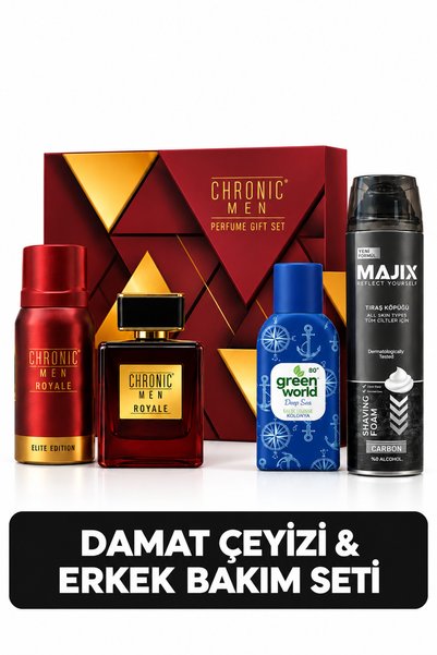 Chronic Men Royale Erkek Parfüm ve Bakım Hediye Seti – EDP Parfüm, Deodorant,...