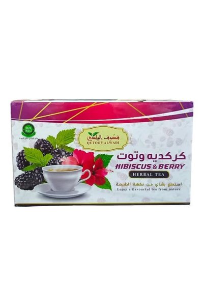 Qutoof Alwadi مشروب كركديه وتوت 24 كيس