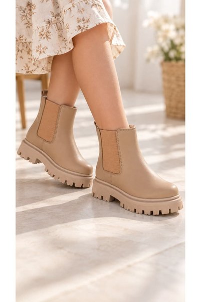 Surpie Shoes Çocuk Lastik Detaylı Fermuarlı Bot