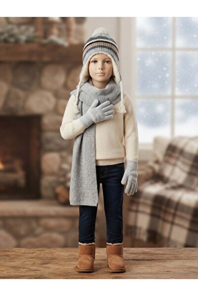 Hilal Akıncı Kids Set de iarnă unisex pentru copii, eșarfă, beretă și mănuși,...
