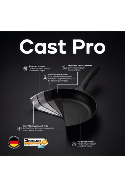 Schafer Cast Pro Döküm Tava 28 CM - Siyah İndüksiyon Tabanlı