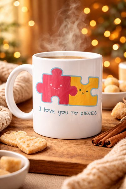 ASTRALTECH I Love You To Pieces με τύπωμα Κούπα Πορσελάνης Μοντέλο 14 - Ειδικ...