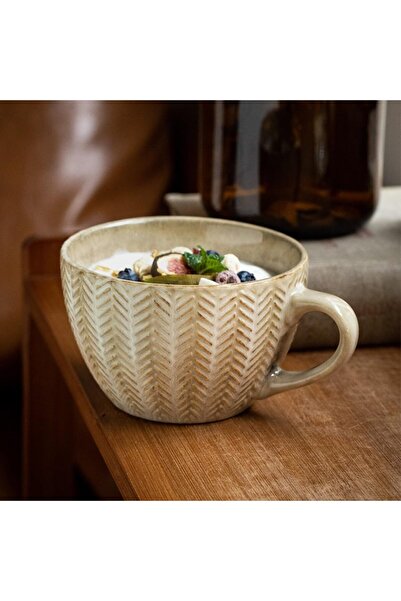 CozyNook Large Ceramic Coffee Mug and Cereal Breakfast Cup with Handle, Hand-...