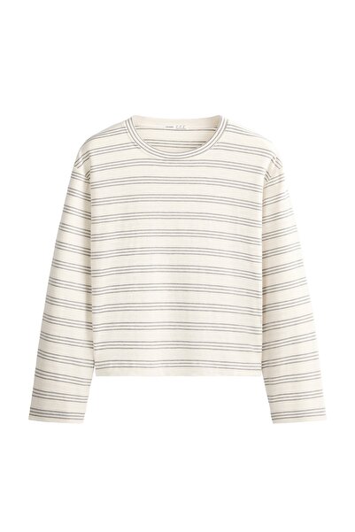 Oysho Rustic striped long-sleeved t-shirt