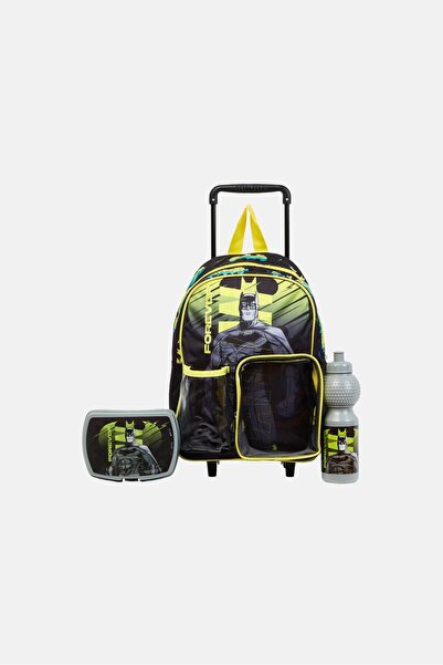 DC Forever Batman 3 In 1 Trolley Backpack With Lunch Box And Water Bottle, Mu...