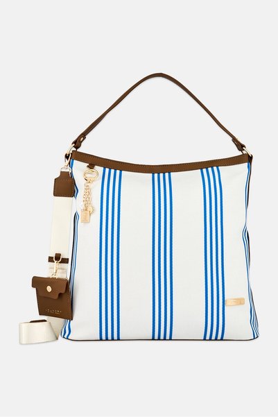 Laundry by Shelli Segal Women Stripe Oversize Shoulder Bag, Multicolor
