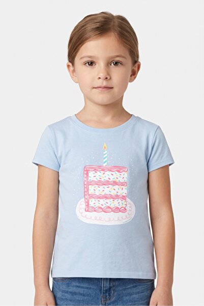 The Children's Place Kids Girl Graphic Print Short Sleeve T-Shirt, Light Blue
