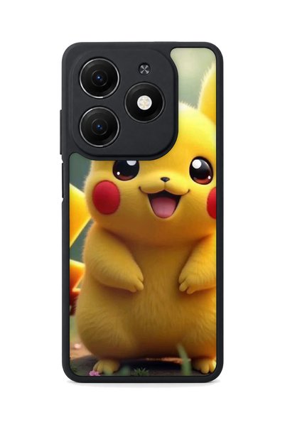 TECNO Spark 20 Compatible Printed, Matte Black, Soft Silicone, Protective, Sh...