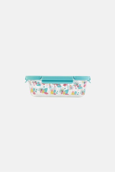 Gourmet Glass Food Container With Lid, Turquoise