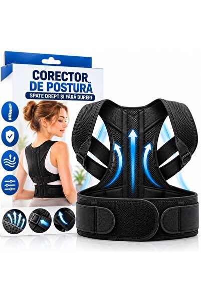 Infiniteea Corector de postură, Centură ortopedică reglabilă, Design ergonomi...