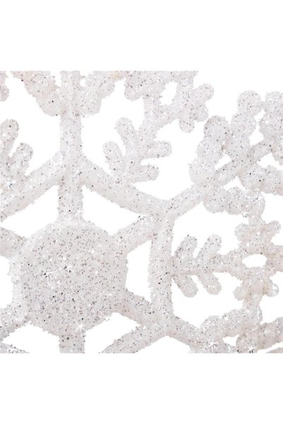 MyOfficeShop Decorațiune pentru brad, fulg de nea, 13 cm, alb cu sclipici