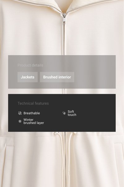 Oysho Long jacket with modal brushed piping