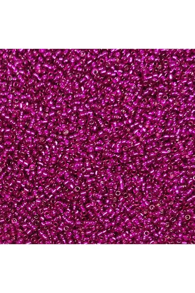 Bi hızlı 11/0 Cam Kum Boncuk Çekoslovakya Boncuğu 2 mm 40 gram Şeffaf Fuşya