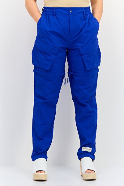 The Giving Movement Women Regular Fit Brand Logo Cargo Pants, Royal Blue