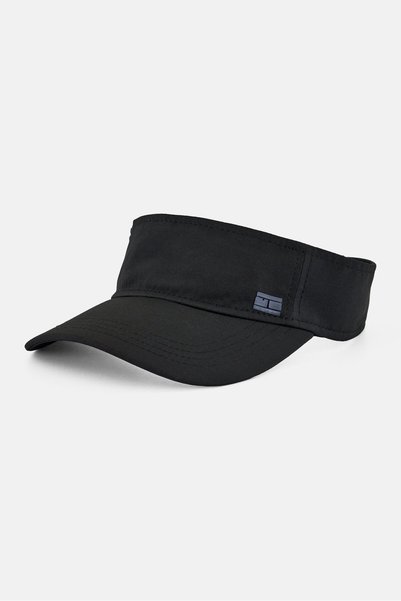 Tommy Hilfiger Men Brand Logo Velcro Closure Visor Cap, Black