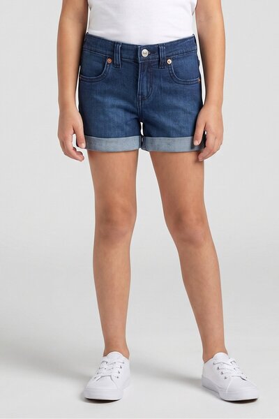 Levi's Kids Girl Washed Girlfriend Denim Shorts, Navy