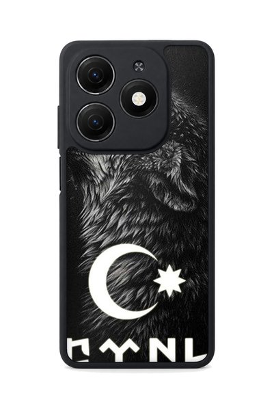 TECNO Spark 20 Compatible Printed, Matte Black, Soft Silicone, Protective, Sh...