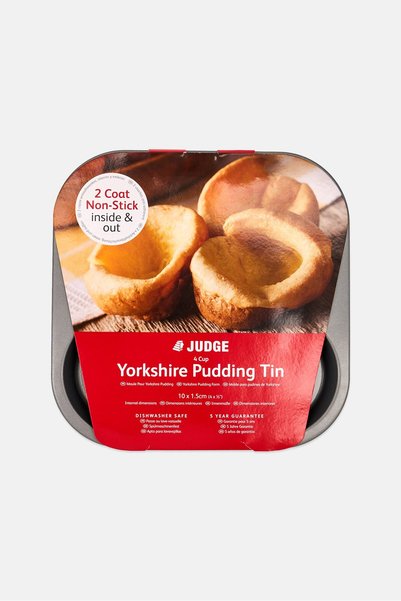 JUDGE Non-Stick 4 Cup Yorkshire Pudding Tin, Grey