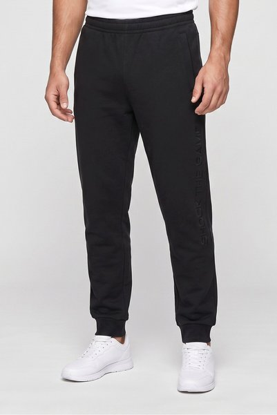 Anta Men Regular Fit Brand Logo Outdoor Sweatpants, Black