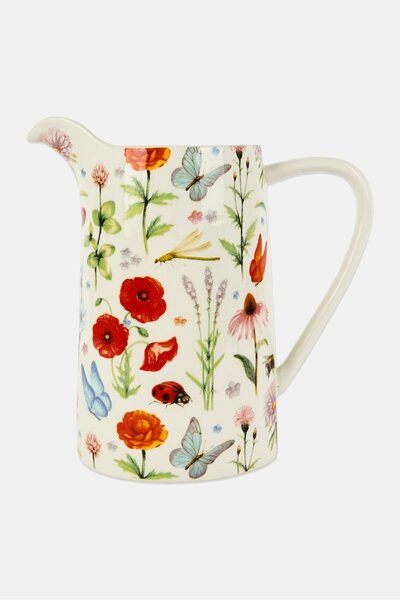 Market Finds Watercolor Floral Pitcher, Multicolor