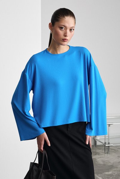 NAELLE MASSO Γυναικείο t-shirt με μανίκια τύπου κιμονό, μπλε