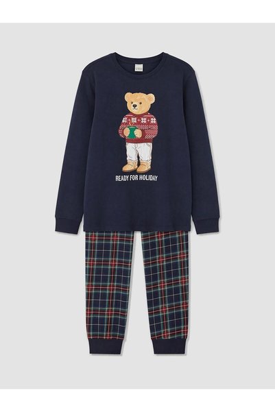 LC Waikiki Teddy Bear Printed Boys' Pajama Set (W6)