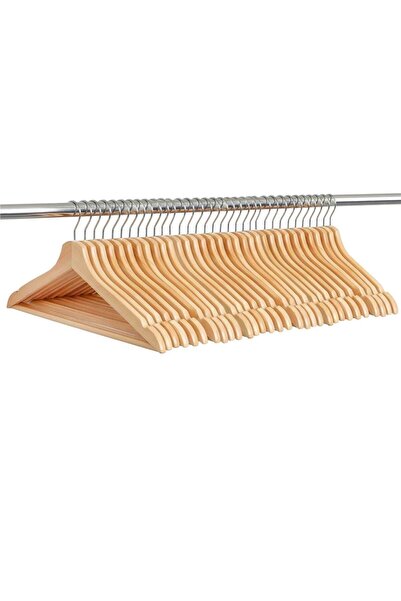 MyOfficeShop Set de 30 de umerașe din lemn cu cârlig rotativ cromat, formă er...