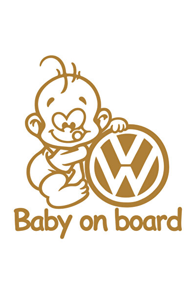 Oracal Autocolant Volkswagen Baby on Board – Baby on Board VW - 15cm, Cupru