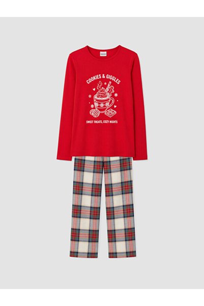 LC Waikiki Quality Pieces from Çelebi Store Zero Roba Yaka Girl's Pajama Set