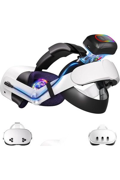 CENXI 10000mAh Battery Head Strap for Meta Quest 3s/3 with Cool RGB and Magne...