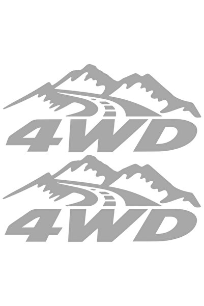 Oracal Set of 2 4WD Off-Road Stickers – Mountains and Road, 4x4 Car – 30cm, Grey