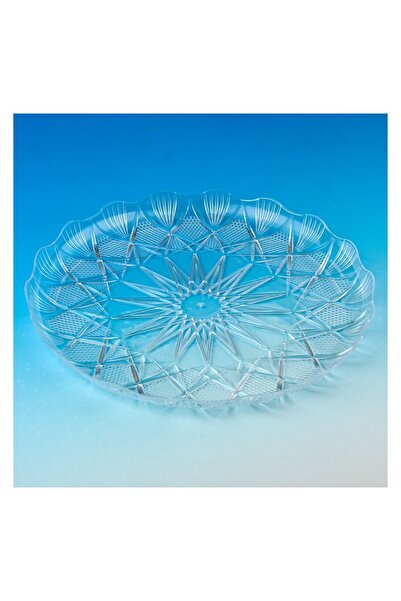 OEM Platou Rotund din Plastic Transparent Ø24 cm, Reutilizabil cu Model Reliefat