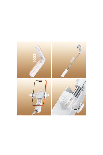 Yesido Sf33 Portable Mini Bluetooth Supported Selfie Stick - White