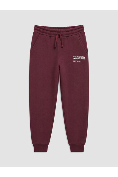 LC Waikiki Özmarka New Season Burgundy Boys' Thick Jogger Sweatpants