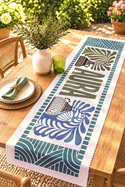 EVPANYA Aura Patterned Runner / Tablecloth / Placemat