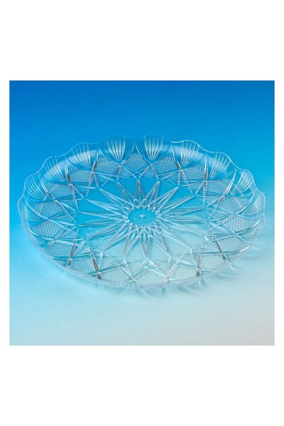 OEM Platou Rotund din Plastic Transparent Ø35 cm, Reutilizabil cu Model Reliefat