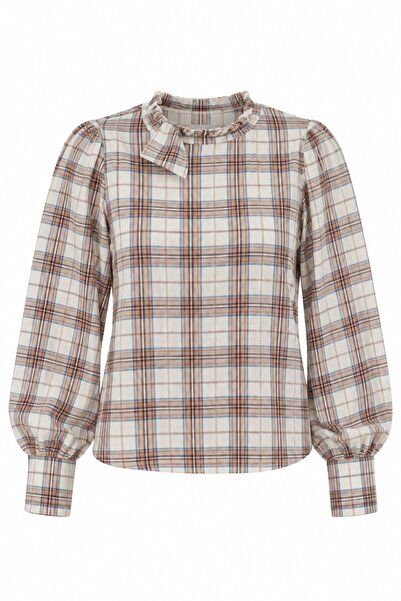 Laluvia Stone Collar Bow Detailed Shirt - 2Y507