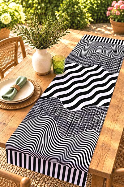 EVPANYA Striped Cats Patterned Runner / Tablecloth / Placemat