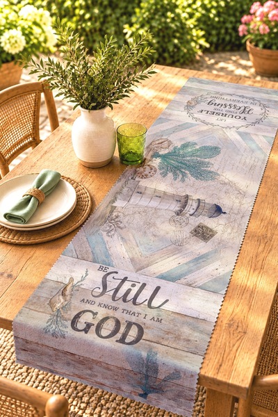 EVPANYA Antique Lighthouse Patterned Runner / Tablecloth / Placemat