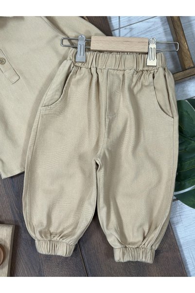 Bolly Baby Bohemian Gabardine Hat Wide Cut Trousers Buttoned Lycra Oversize Seasonal 3-Piece Baby Boy/Child