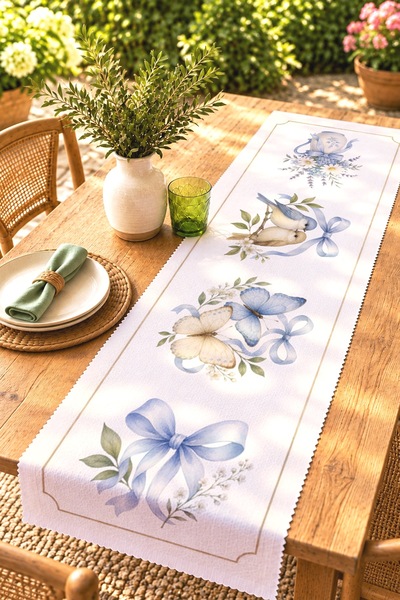 EVPANYA مفرش طاولة/مفرش طاولة أمريكي/مفرش طاولة صغير مزخرف بتصميم طيور ونباتا...