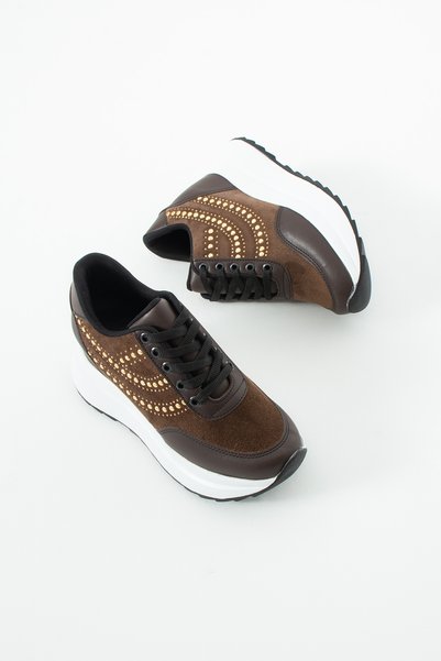 kajal ayakkabı Mdln 952 Stripe Stone Detailed Hidden Heel Sports Shoes