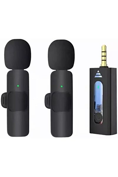 StepCo Kablosuz Mikrofon Wireless İkili Yaka Mikrofonu 3.5mm Aux Girişli Sokak Müzisyenleri Amfi Hoparlör B