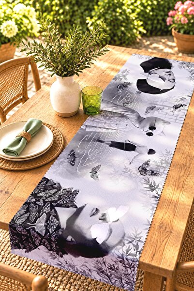 EVPANYA Abstract Girls and Cat Pattern Runner / Tablecloth / Placemat